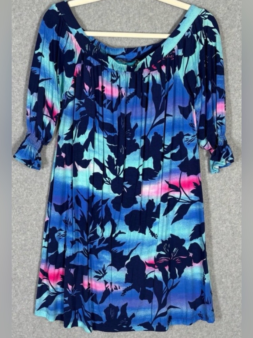 TORI RICHARD HONOLULU LEONORA RESORT 🌺 DRESS off the shoulder SIZE S/M ✅NICE!